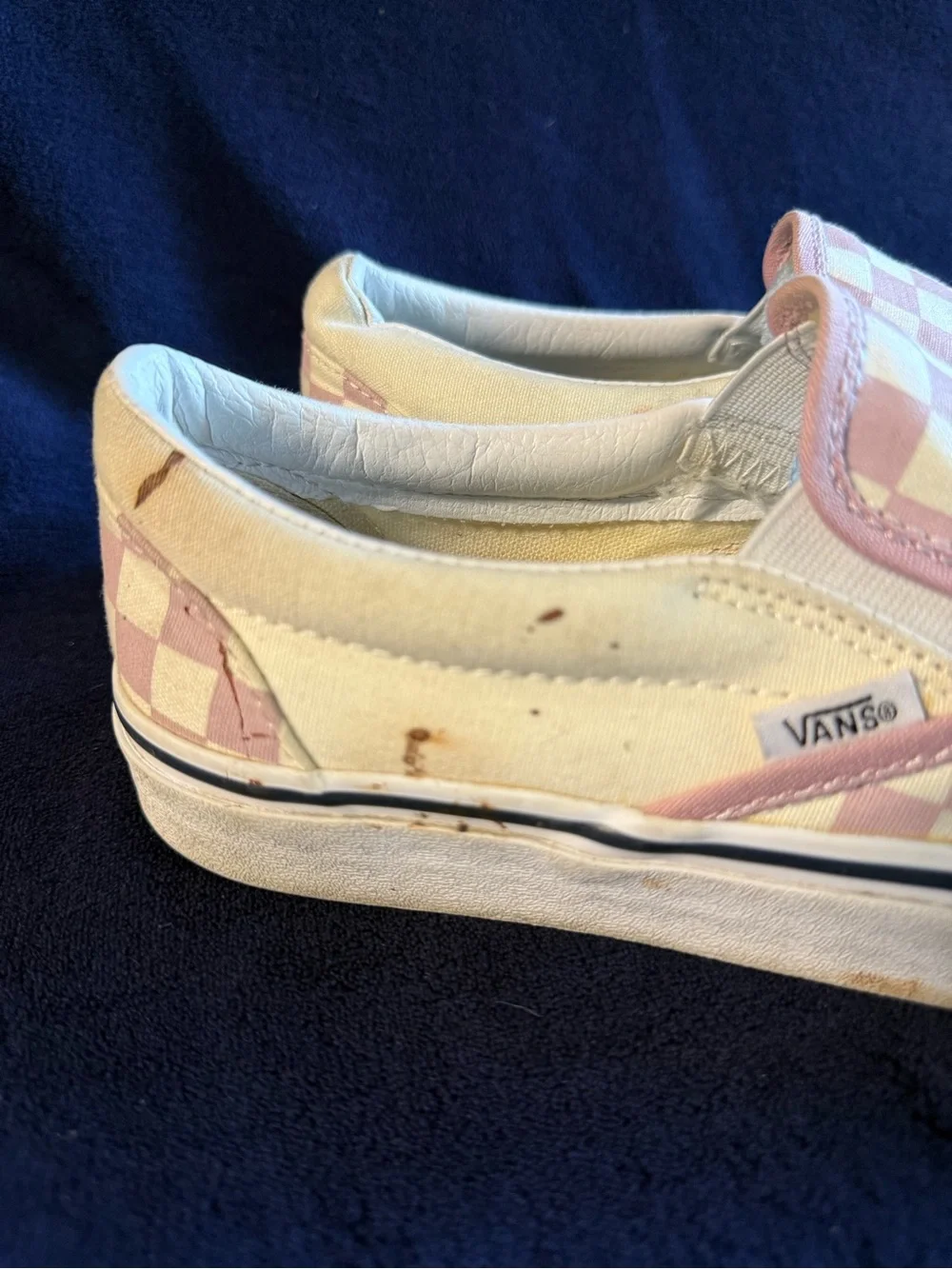 Vans Slip-On Checkerboard Pink and White Canvas Sneakers